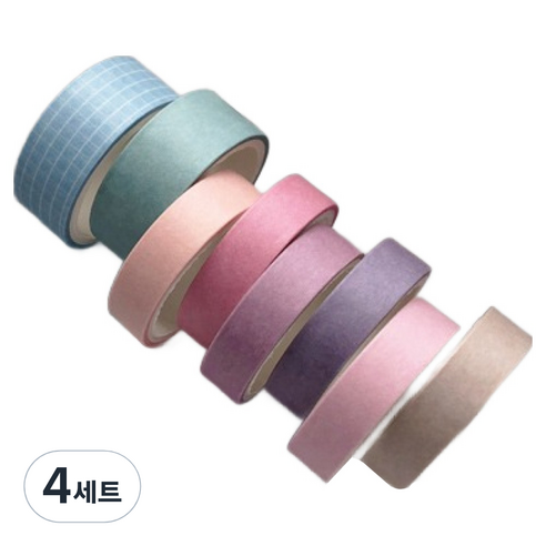 OON 베이직 패턴 마스킹 종이 테이프 8종 세트, 레인보우, 4세트
