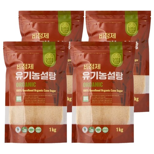 orco 비정제 유기농 설탕, 4개, 1kg