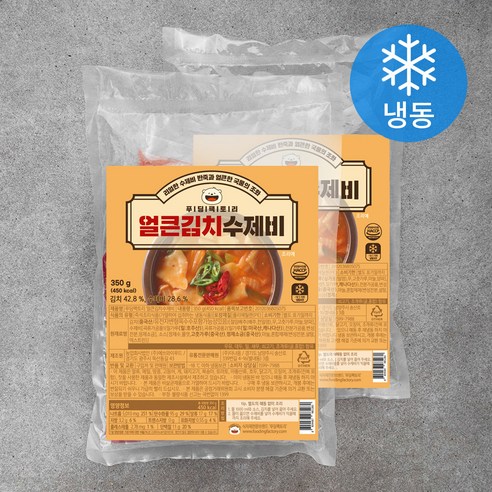 푸딩팩토리 얼큰 김치수제비 (냉동), 350g, 2개
