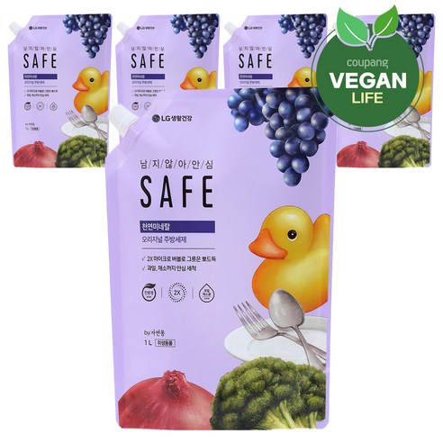 세이프 천연미네랄 주방세제 오리지널 리필, 1L, 5개