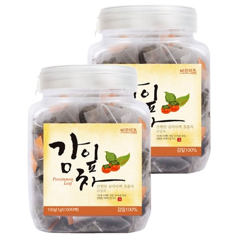 바른약초 감잎차 삼각티백, 1g, 100개입, 2개