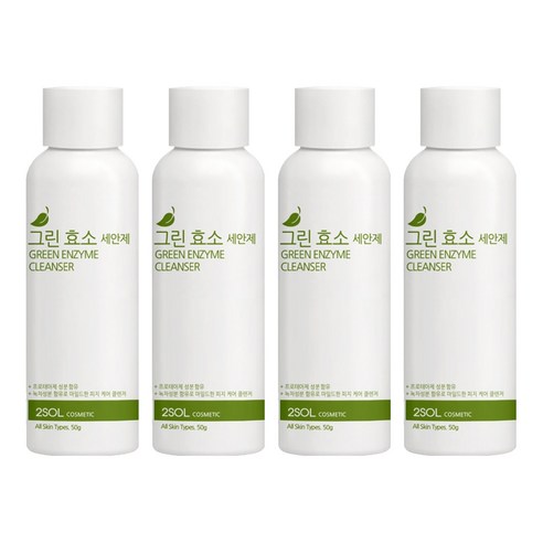 2SOL 그린 효소 세안제, 50g, 4개