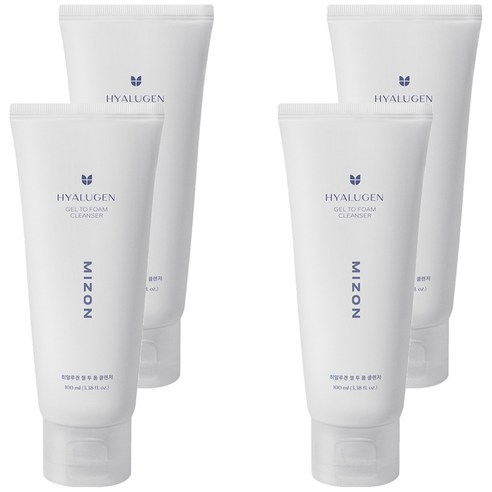 미즈온 히알루겐 젤 투 폼 보습 클렌저, 100ml, 4개