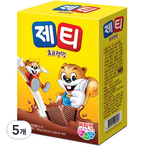제티 동서 쵸코렛맛 분말, 17g, 80개입, 5개