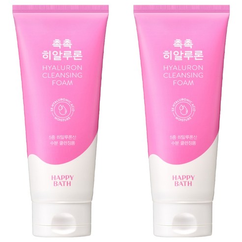해피바스 촉촉 히알루론 클렌징 폼, 해피바스 촉촉 히알루론 클렌징폼 200g 2개, 200g, 2개