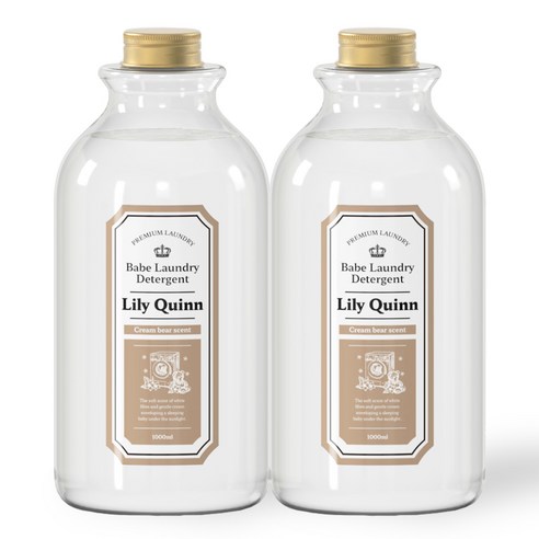 릴리퀸 유아 중성 세탁세제 크림베어, 2개, 1L