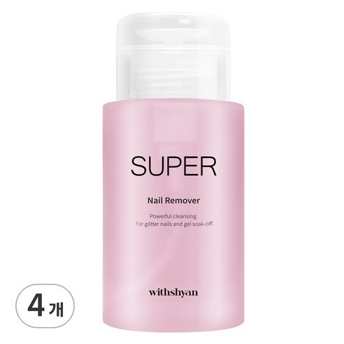 위드샨 대용량 펌프형 슈퍼 네일 리무버, 200ml, 4개