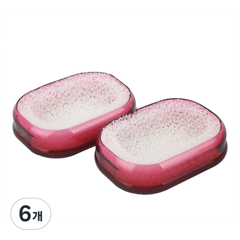 새드리 뽀송이 사각 비누받침, 레드, 6개