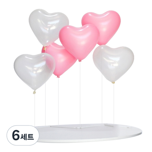 파티쇼 풍선스탠드 하트 세트, 핑크, 6세트