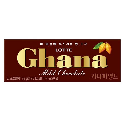가나 마일드 밀크 초콜릿, 34g, 1개