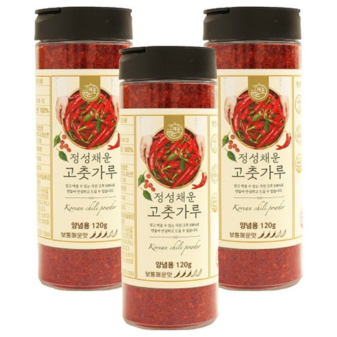 정성채운 국산 고춧가루 보통매운맛, 120g, 3개