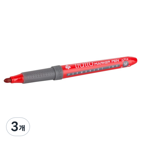 트라토 영구마카 빨강 1.0mm F806702, 3개
