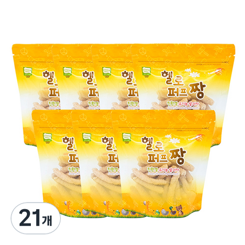 짱죽 유기농 유아 쌀과자 스틱형 21g, 소고기, 21개