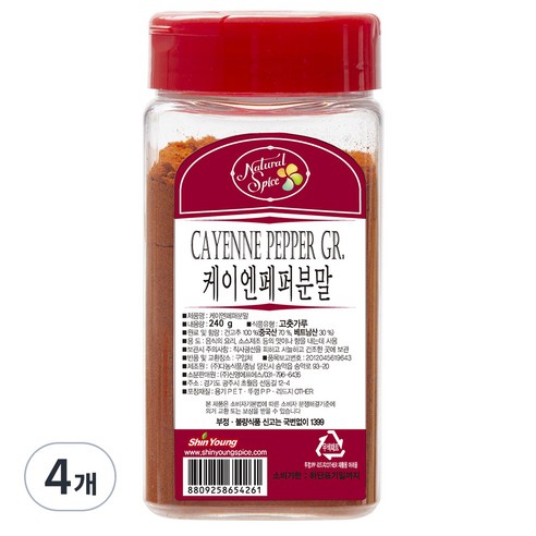 내츄럴스파이스 케이앤페퍼분말, 240g, 4개