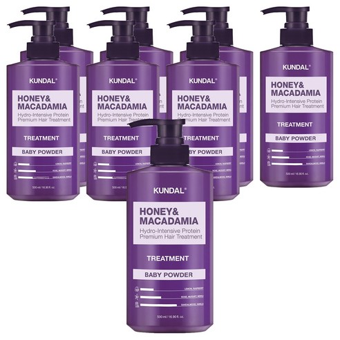 쿤달 허니 앤 마카다미아 헤어트리트먼트 베이비파우더향, 500ml, 8개
