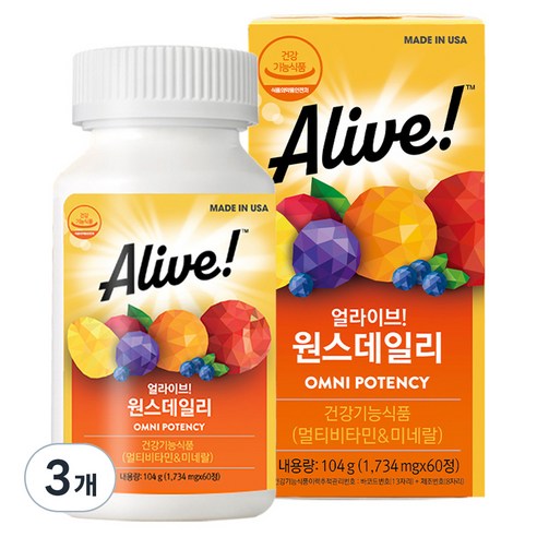 얼라이브 원스데일리 멀티비타민, 60정, 3개