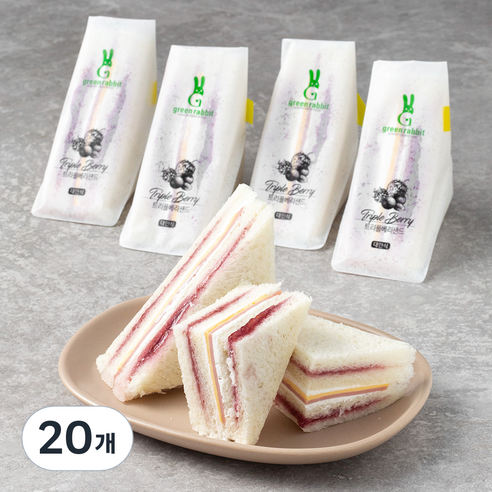 그린래빗 대만식 트리플베리샌드, 70g, 20개