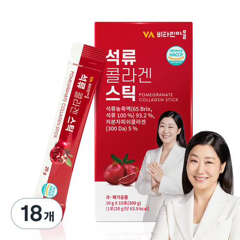 비타민마을 석류 콜라겐 젤리 스틱, 300g, 18개