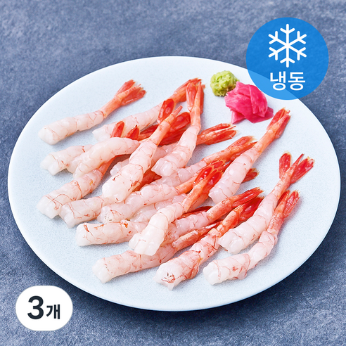 북방도화새우살 포장횟감 20미 (냉동), 3개, 80g(2L)