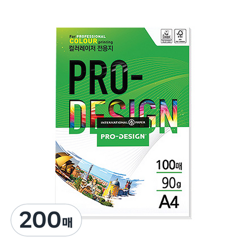 삼은파트너스 칼라레이저전용지 ProDesign 90g, A4, 200매