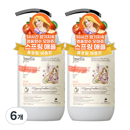 제이멜라 인 프랑스 디즈니 스프링 애플 헤어 트리트먼트, 6개, 500ml
