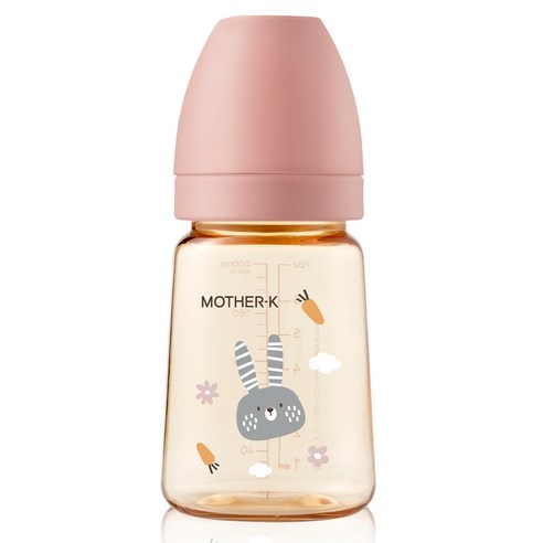 마더케이 유아용 베이직 PPSU 노꼭지 토끼 젖병, 블라썸, 180ml, 1개