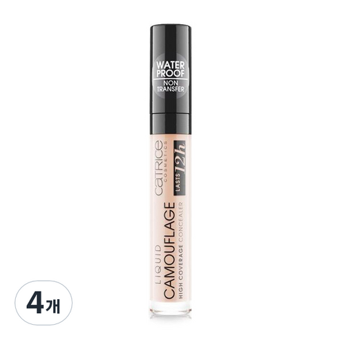 캐트리스 리퀴드 캐머플라지 하이 커버리지 컨실러 5ml, 005 라이트 내추럴, 4개