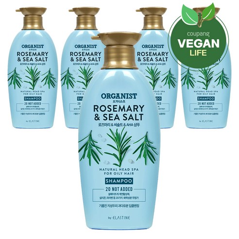 오가니스트 로즈마리 앤 씨솔트 딥클렌징 샴푸 청량한향, 500ml, 5개