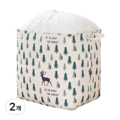 넥스피아 옷 이동 퀼트 보관 가방 29 면 및 린넨 빔 입 150L, 엘크, 2개