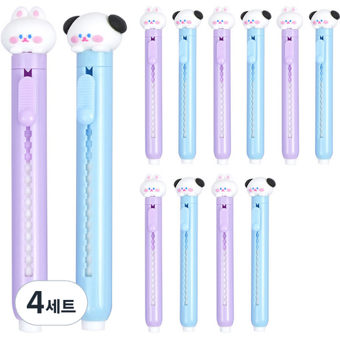 핑크풋 1000 피규어 슬라이드 지우개 2탄 2종, 혼합색상, 4세트