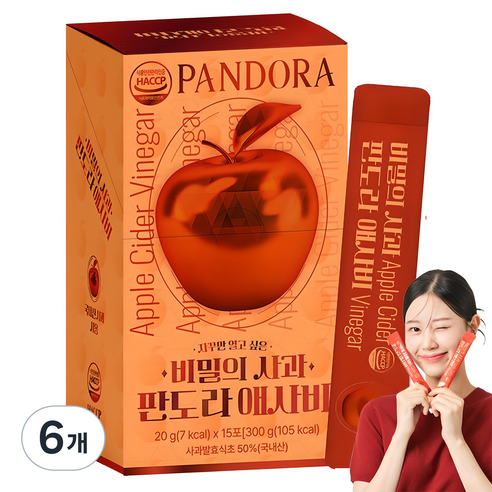 유기농마루 비밀의 사과 판도라 애사비 스틱, 300g, 6개