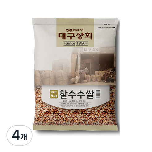 대구상회 중국산 찰수수쌀, 4kg, 4개