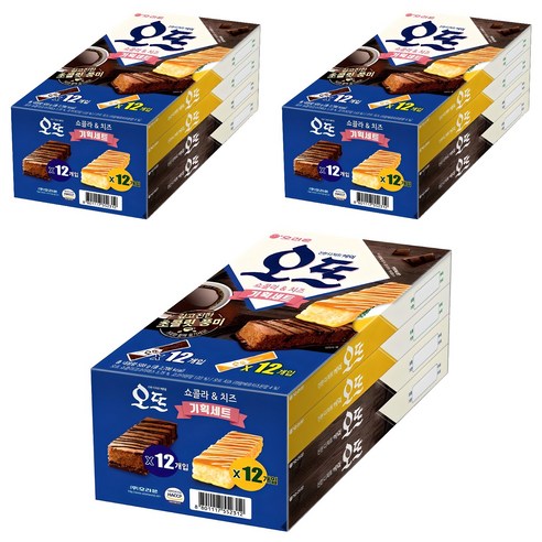 오리온 오뜨 과자케이크 세트 쇼콜라 6p x 2 + 치즈 6p x 2, 쇼콜라+치즈, 3세트