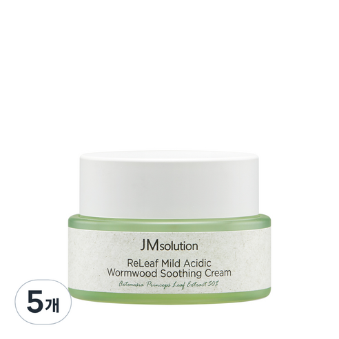 제이엠솔루션 릴리프 약산성 약쑥 수딩 크림, 50ml, 5개