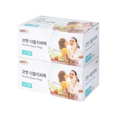 코멧 더블지퍼백 소형 120매, 2개, 소(S)