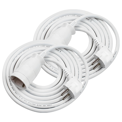 원스탑 고용량 이동형 연장코드선 1구 16A, 1.5m, 화이트, 2개