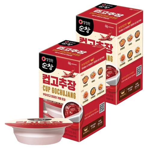 청정원순창 컵고추장 6p, 300g, 2개