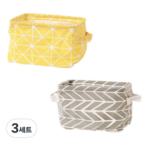 더자카 패브릭 사각 바스켓 2종, D타입, 3세트