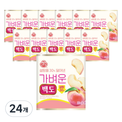 오뚜기 가벼운 백도 통조림, 24개, 280g