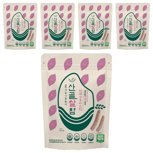 에코맘의산골이유식 산골쌀참, 자색고구마, 25g, 5개