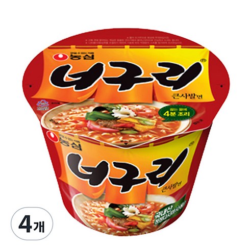 농심 너구리 큰사발면, 4개
