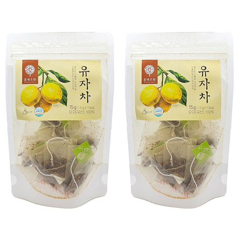몸애조화 유자차 티백, 10개입, 2개, 1.5g