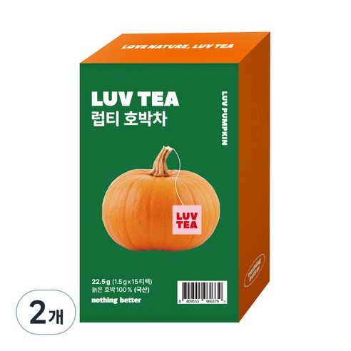 럽티 호박차 티백, 1.5g, 15개입, 2개