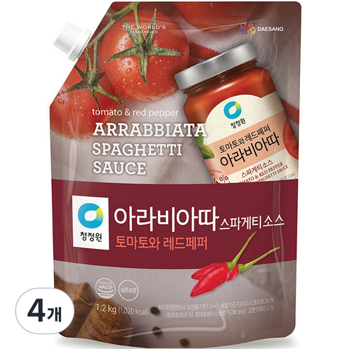 대상 청정원 아라비아따 스파게티소스, 1.2kg, 4개