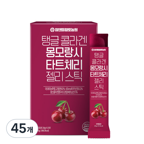 참앤들황토농원 탱글 콜라겐 몽모랑시 타트체리 젤리스틱, 300g, 3개