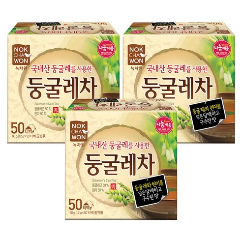 녹차원 국내산 둥굴레차, 1.2g, 50개입, 3개