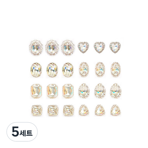 퍼니네일 쥬얼리 네일파츠 24종세트, 5세트, KN-P1021