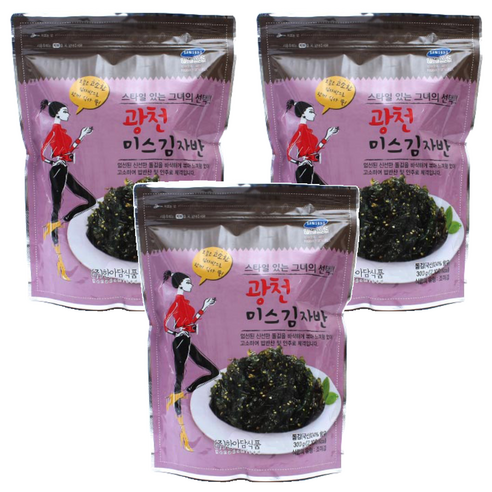 한아담식품 광천 미스 김자반, 300g, 3개
