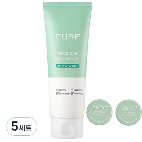 김정문알로에 큐어 알로에 수딩젤 150ml + 2x 크림 2p, 5세트