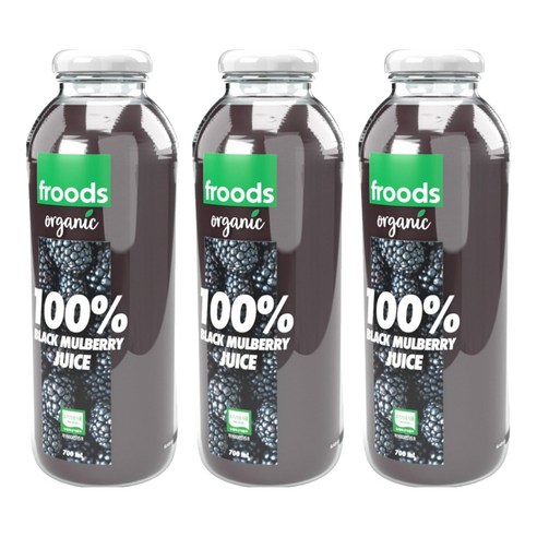 프루즈 유기농 블랙멀베리 착즙주스, 700ml, 3개
